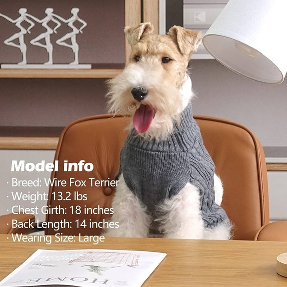 Kyeese Gray Dog Sweater 2XL * Cozy Knitted Attire with Leash Hole - Picture 3 of 7